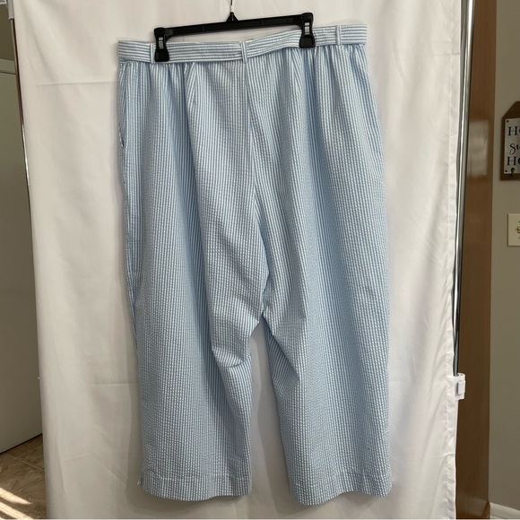 Striped Floral Embroidered Alfred Dunner Pants Set Summer Coastal Grandma - Picture 6 of 9
